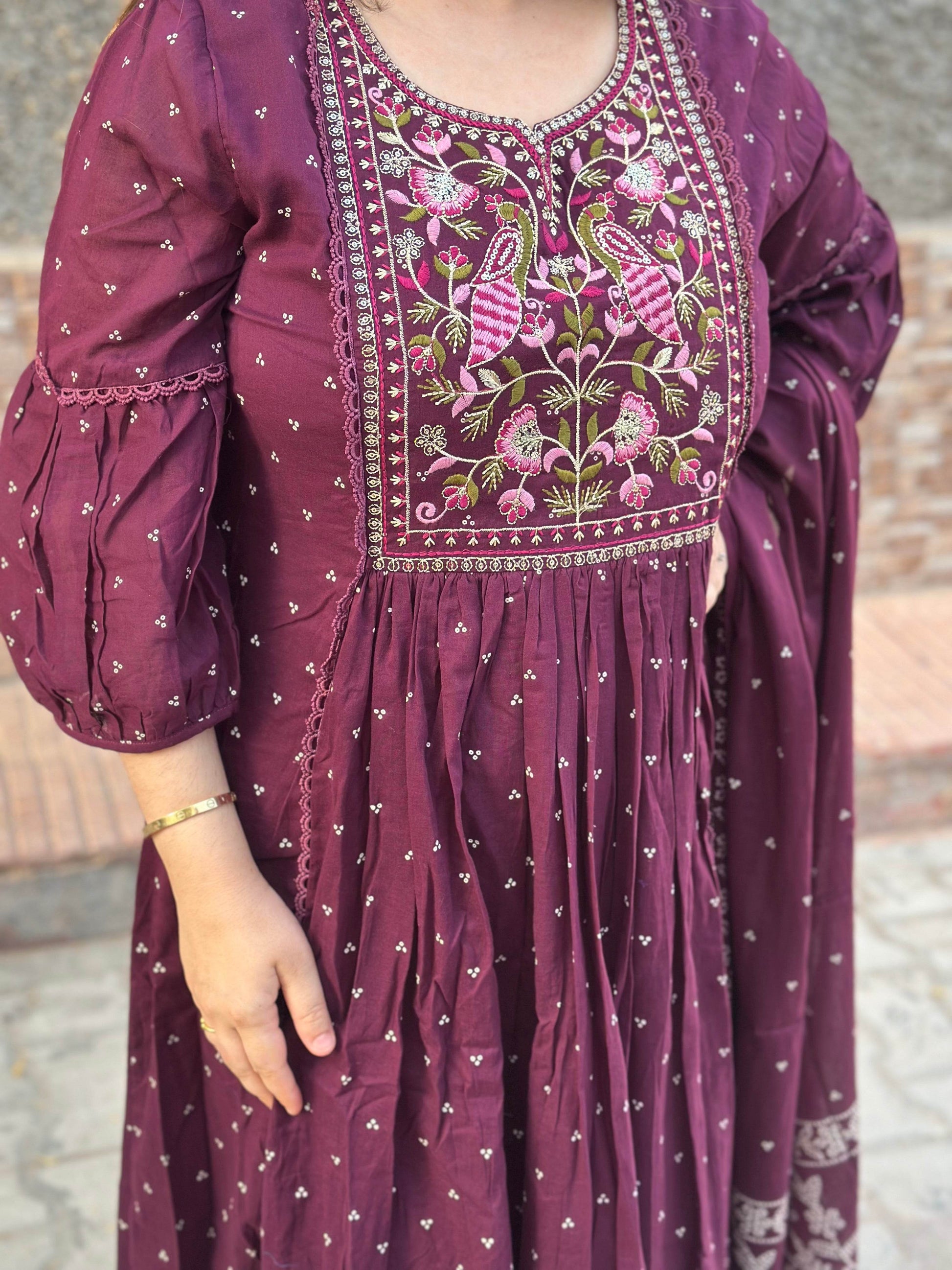 Mul Cotton kurta set for women with dupatta - Vijay Laxmi