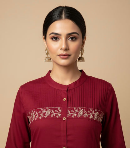 Amayra Cotton Flex Red kurta Set