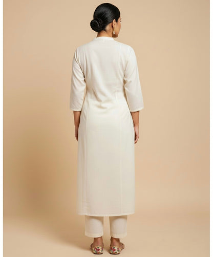 Amayra Cotton Flex White kurta Set