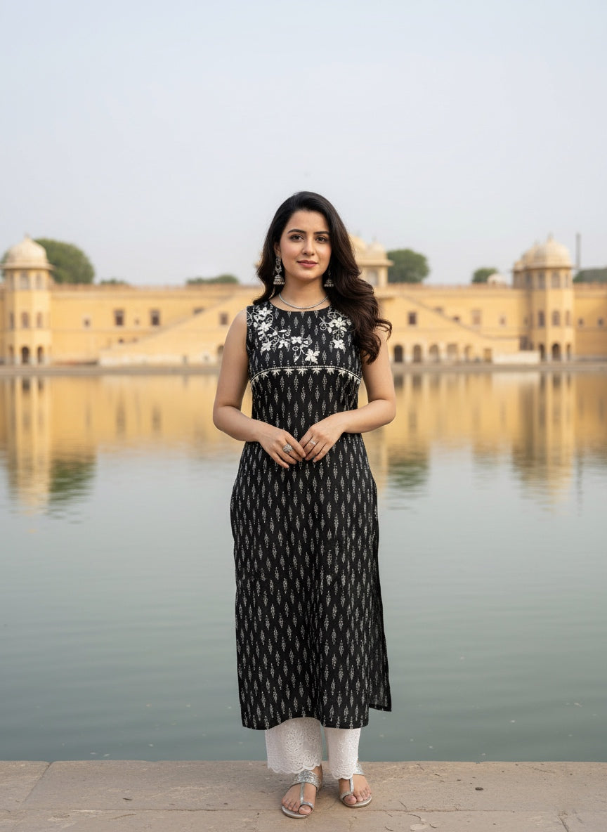 Sleeveless Cotton Kurti