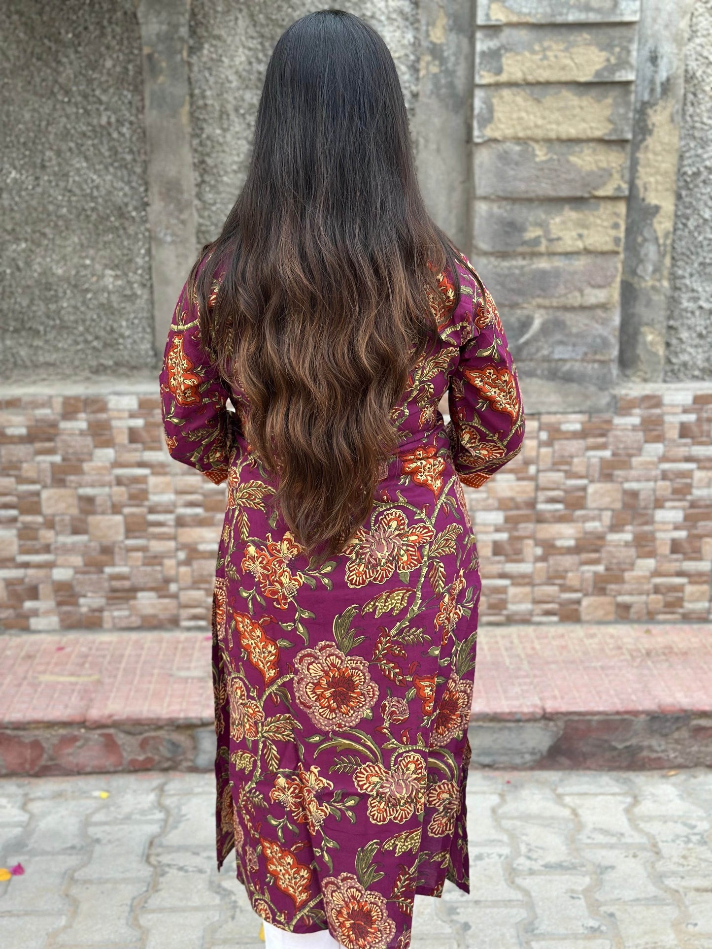 Airy Cotton Kurti for women floral - Vijay Laxmi