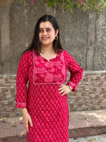 Airy Cotton Kurti kalamkari