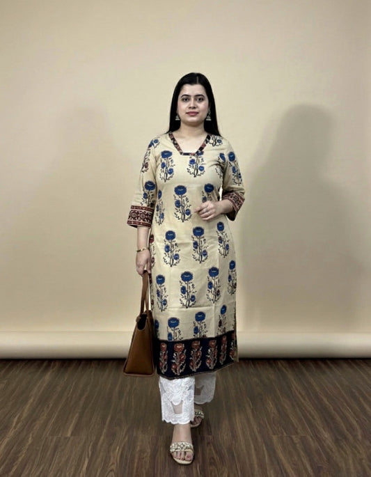 Airy Cotton Kurti for women blue