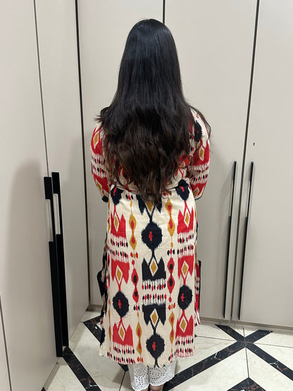 Breathable & Stylish Ikkat Print Cotton Kurti