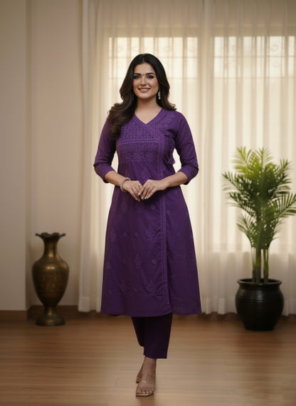 Cotton Chikankari kurta Set