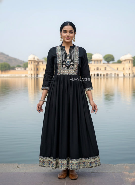 Naira cut Kurti D4 Black