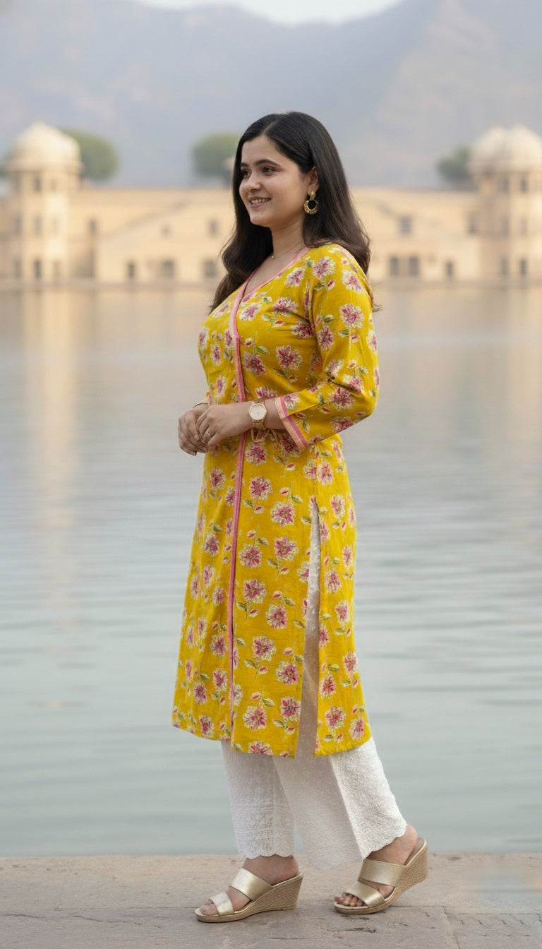 Angrakha Airy Cotton Kurti for women
