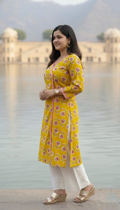 Angrakha Airy Cotton Kurti for women