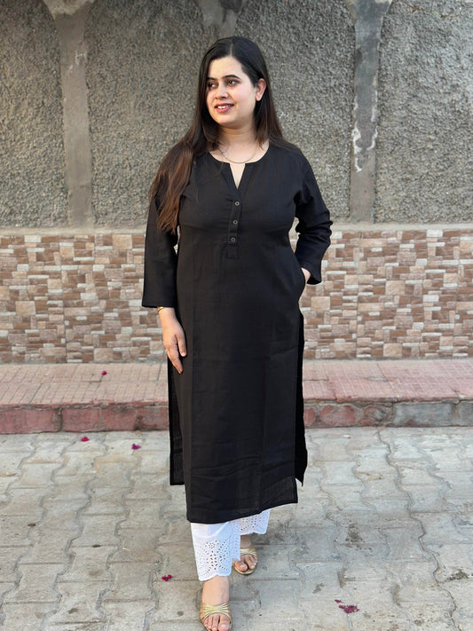 Airy Linen Long Kurta - Vijay Laxmi