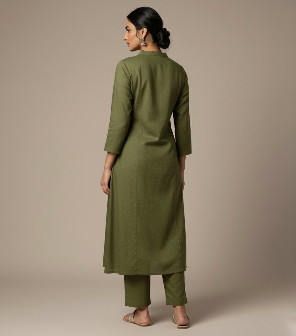 Amayra Cotton Flex Green kurta Set