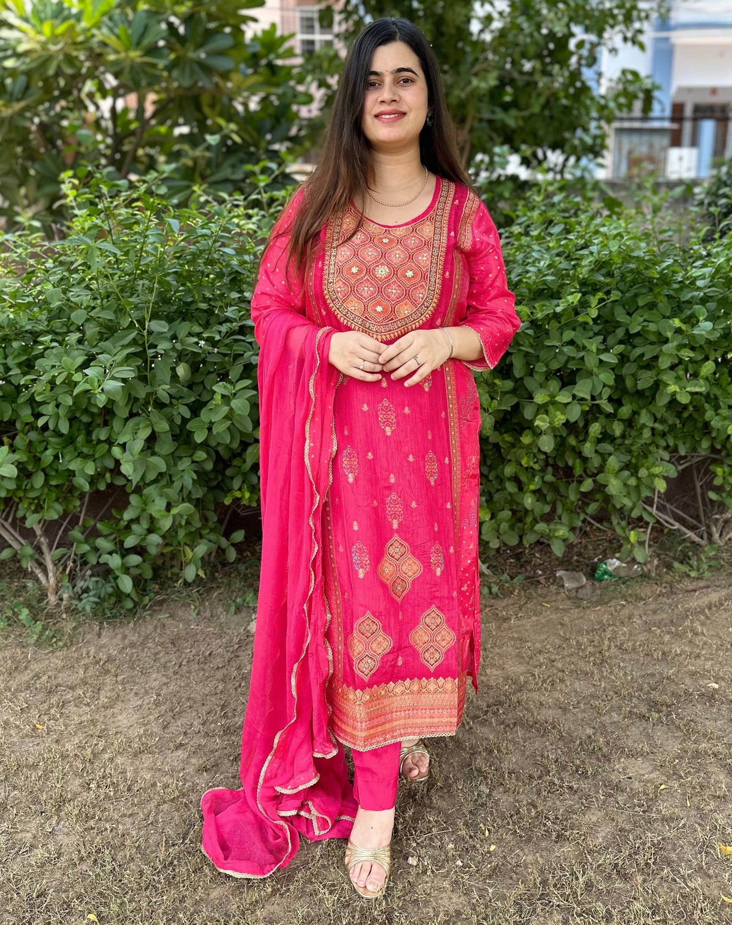 Banarsi Silk Suit For Women - Vijay Laxmi