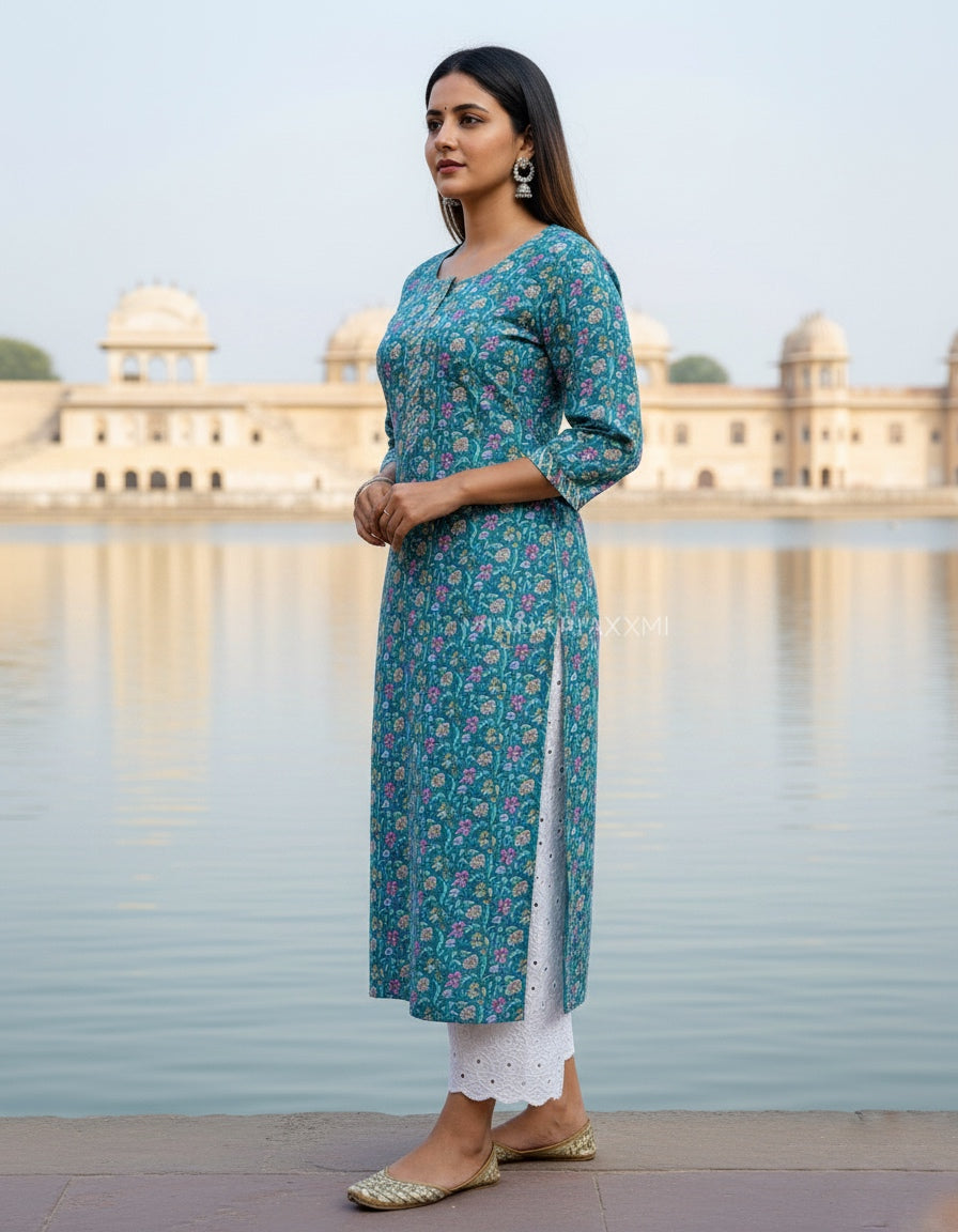 Sky multi print kurti