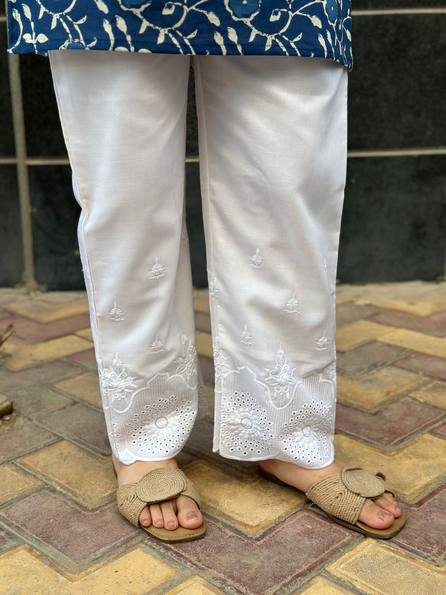 Cotton chikankari hakuba pants
