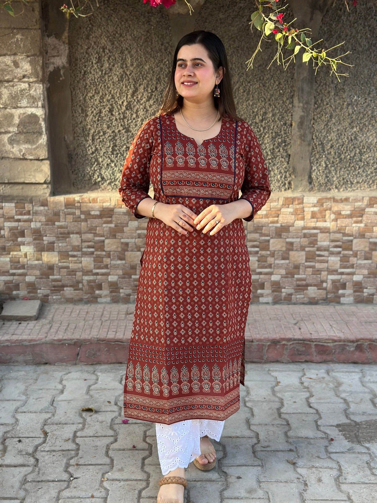 Airy Cotton Arjakh Kurti for women - Vijay Laxmi