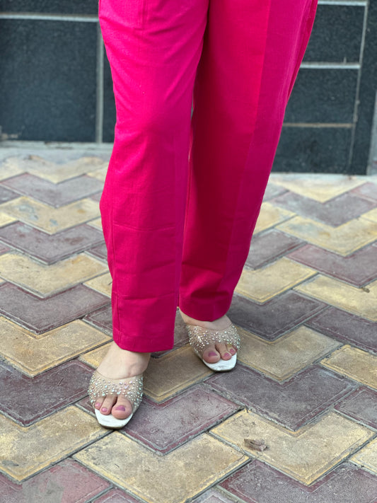 Breathable Pink Cotton Pants