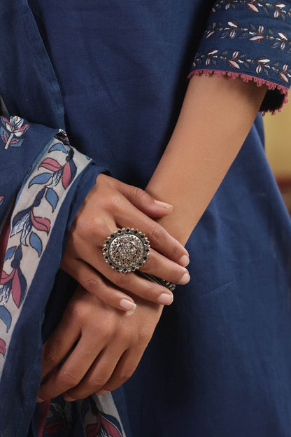 Ajrakh Printed Cotton Suit For Women - Vijay Laxmi