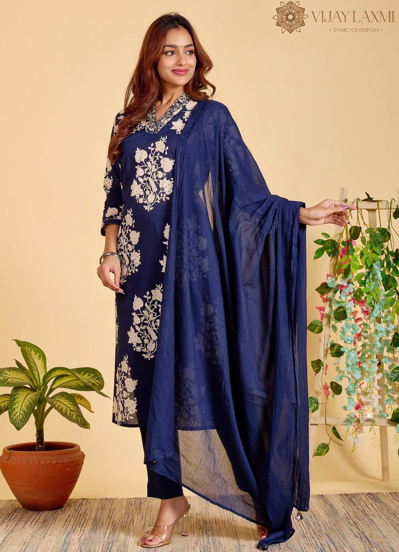 Premium Printed Cotton Suit For Women NI - Vijay Laxmi