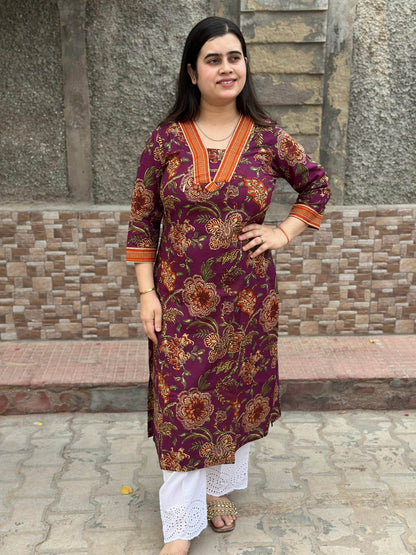 Airy Cotton Kurti for women floral - Vijay Laxmi