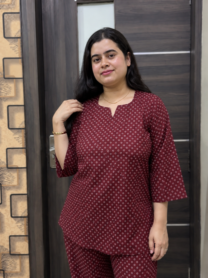 Noor Premium cotton night wear cord set