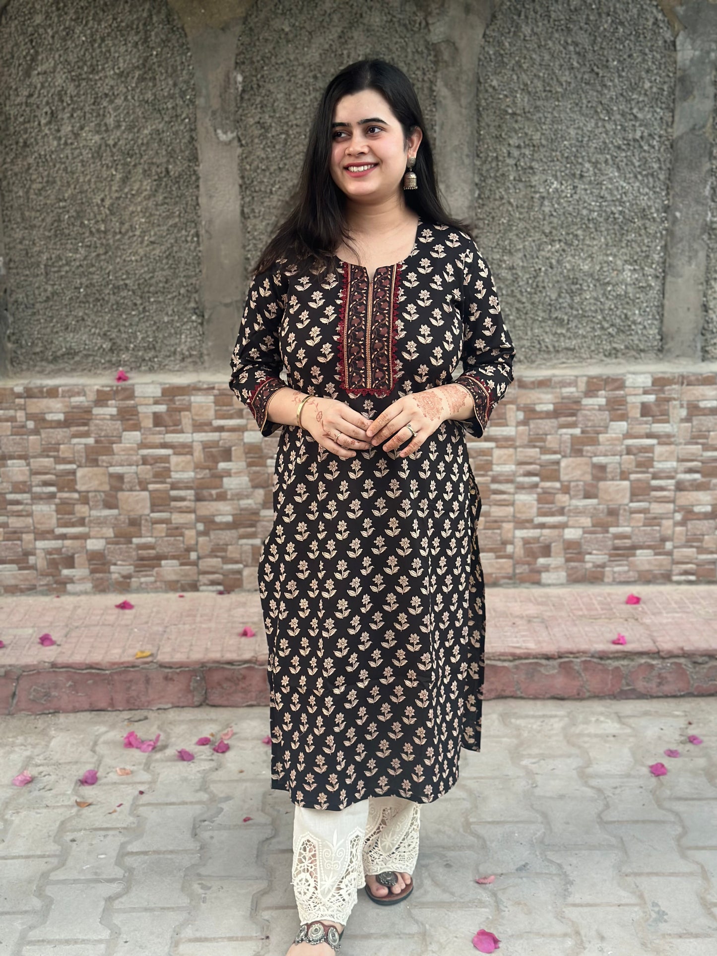 Airy cotton Dabu kurti for women