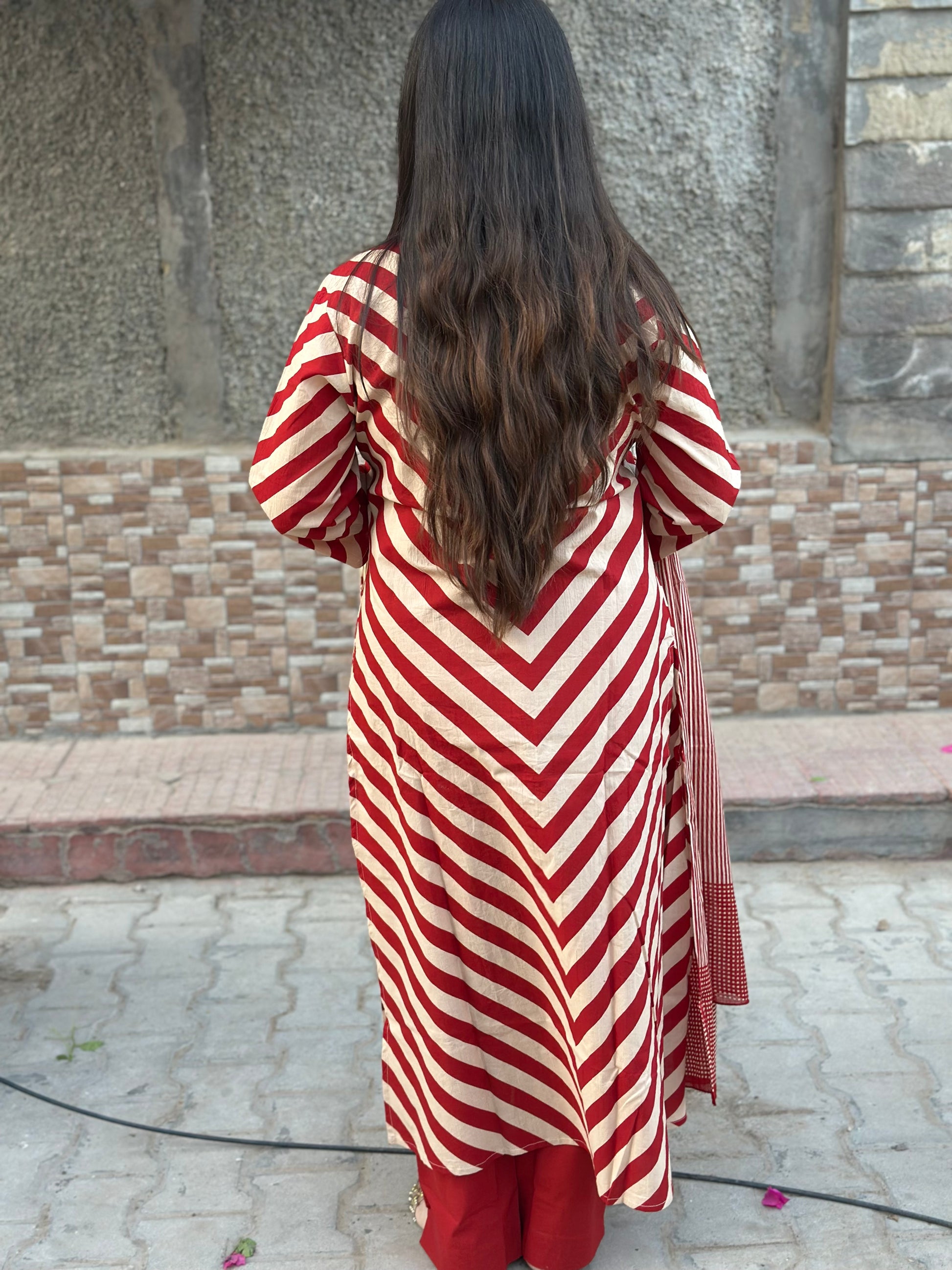 Premium Cotton kurta Set with pants and dupatta - Vijay Laxmi