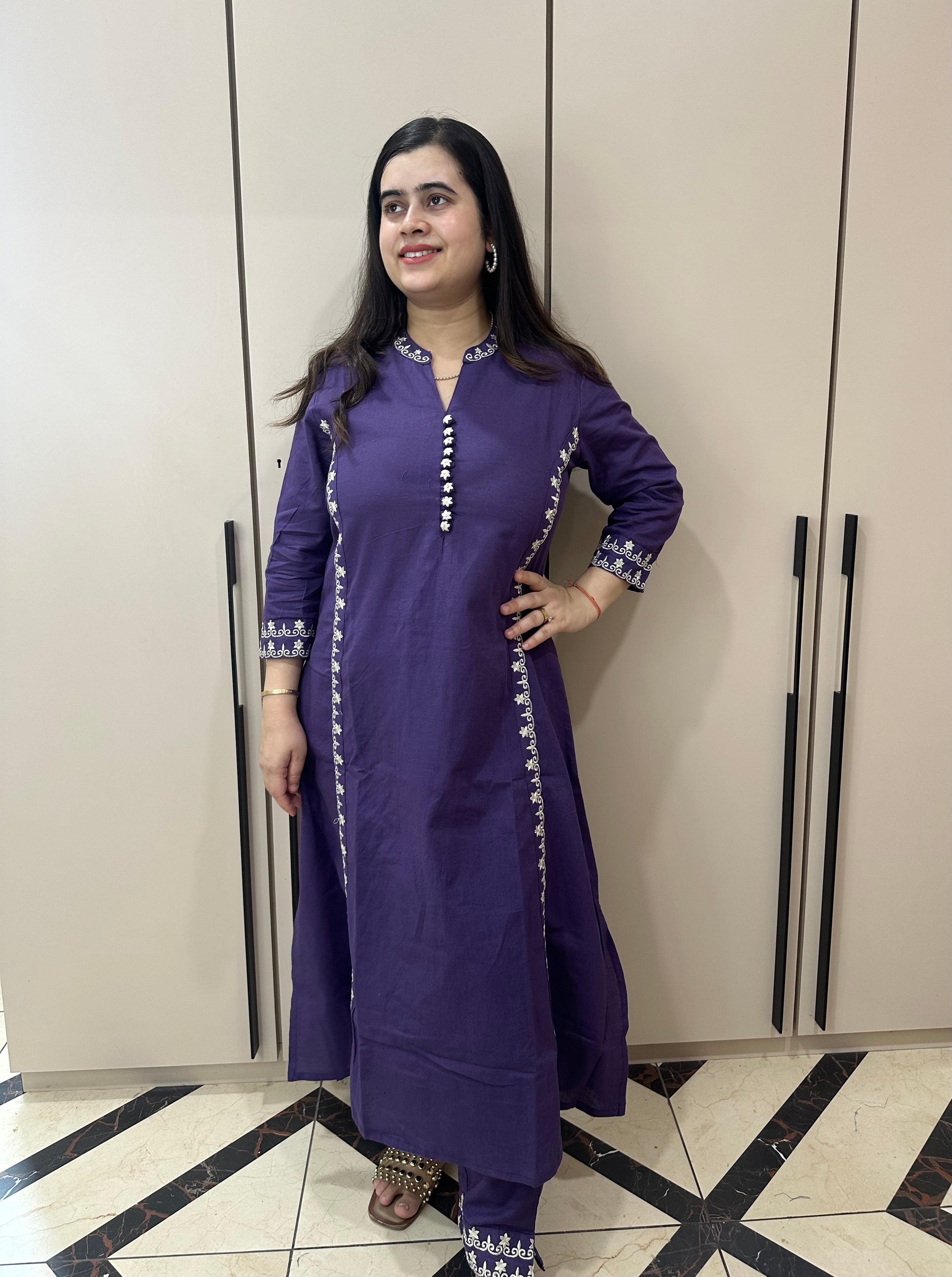 Cotton kurta set with pants