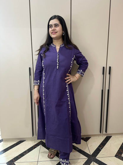 Cotton kurta set with pants - Vijay Laxmi