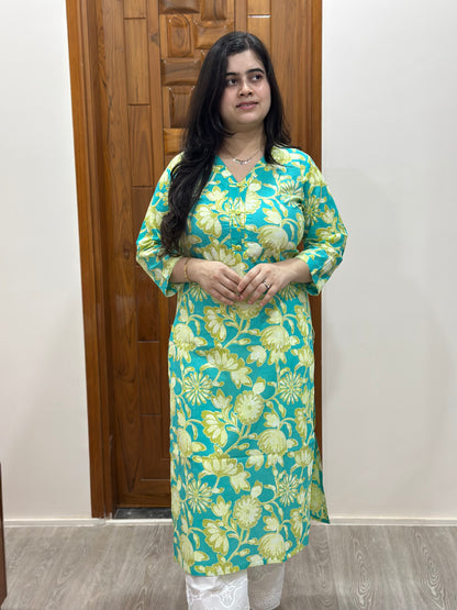 Gulmohar Cotton kurti for women floral