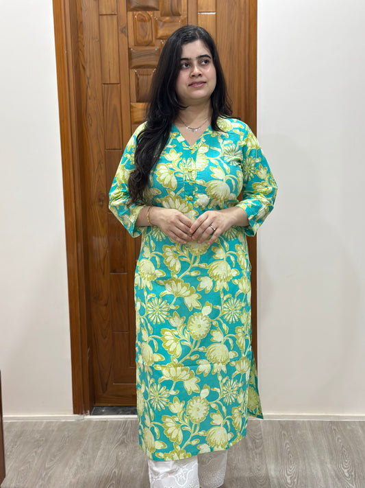 Gulmohar Cotton kurti for women floral