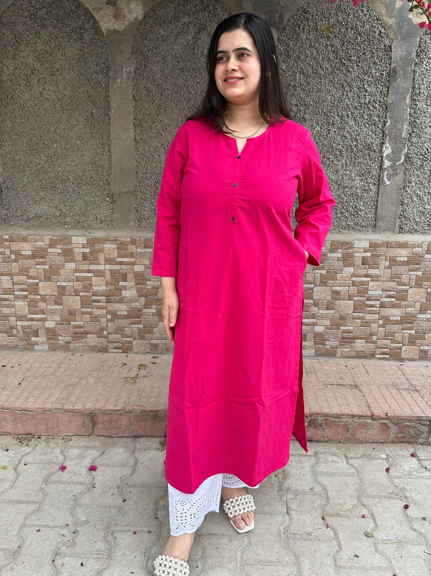 Airy Linen Long Kurta - Vijay Laxmi