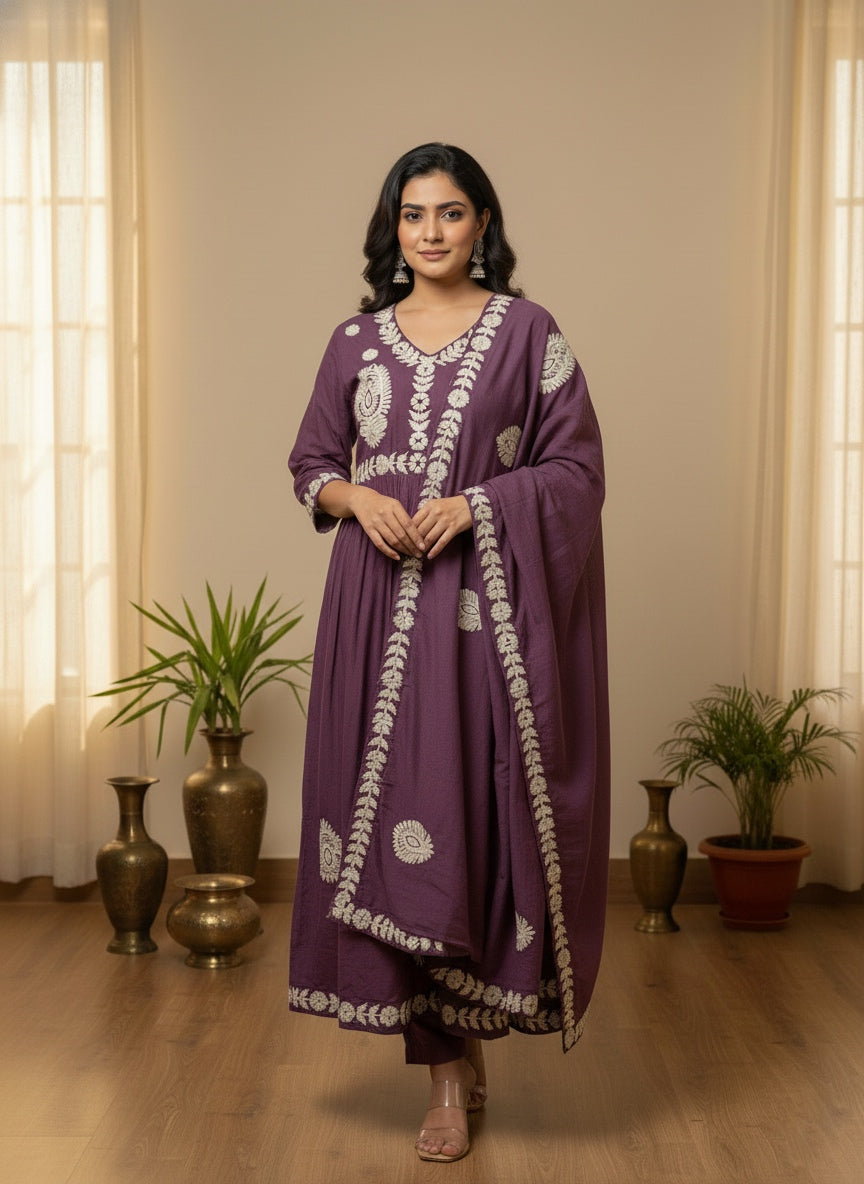 Premium Cotton kurta set for women with dupatta