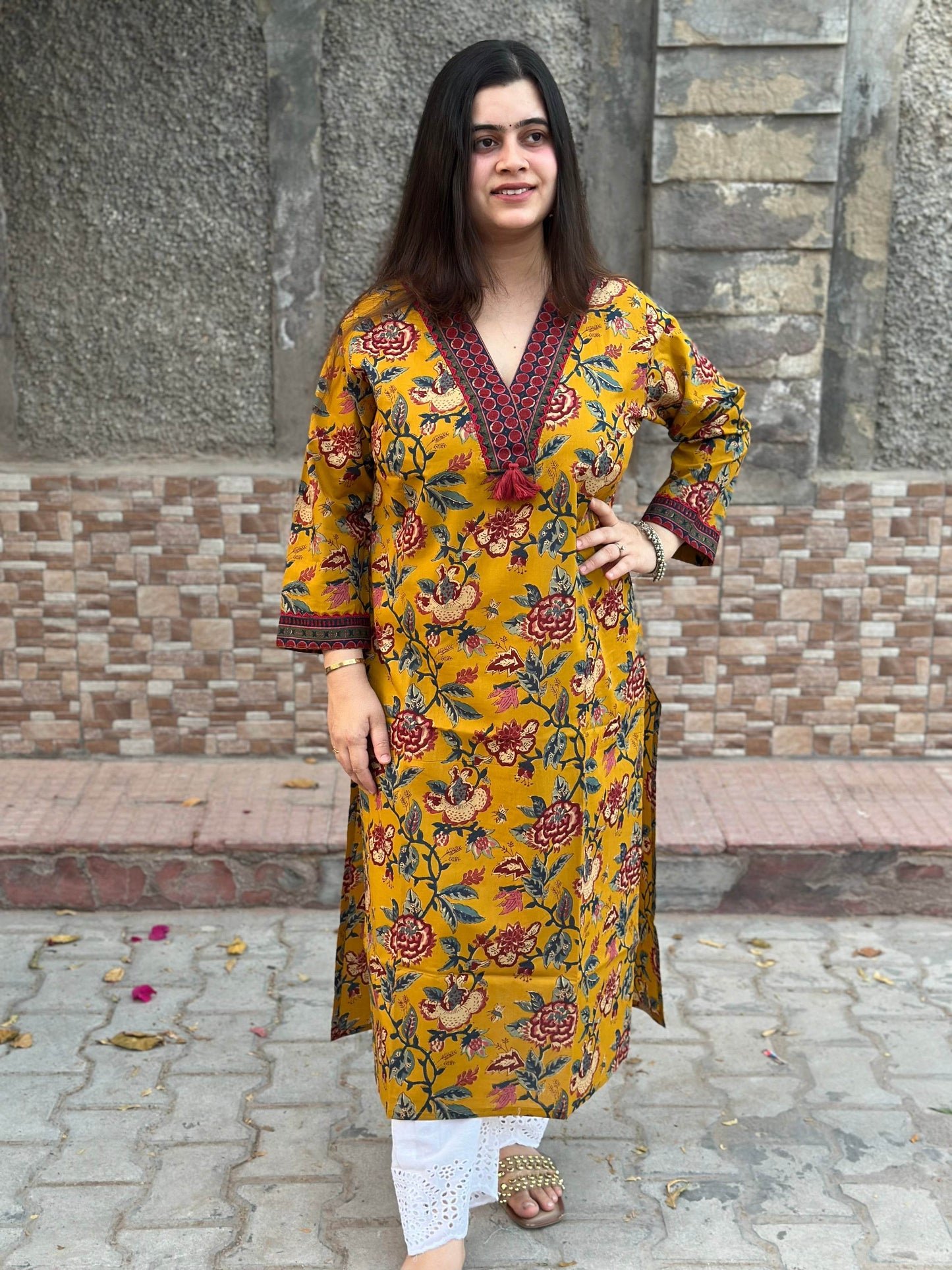 Airy Cotton kalamkari kurti for women - Vijay Laxmi