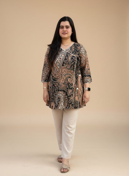 Short Cotton tunics for women Black