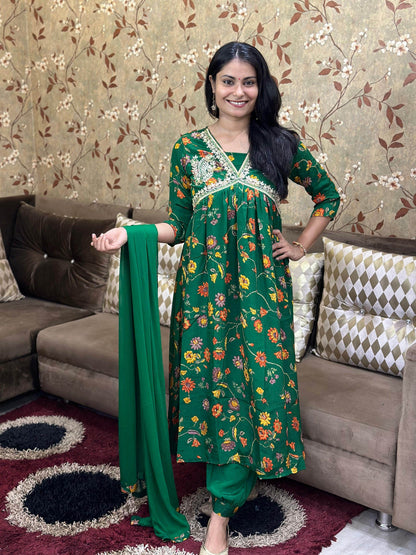 Alia Cut Chinon Suit Set - Vijay Laxmi