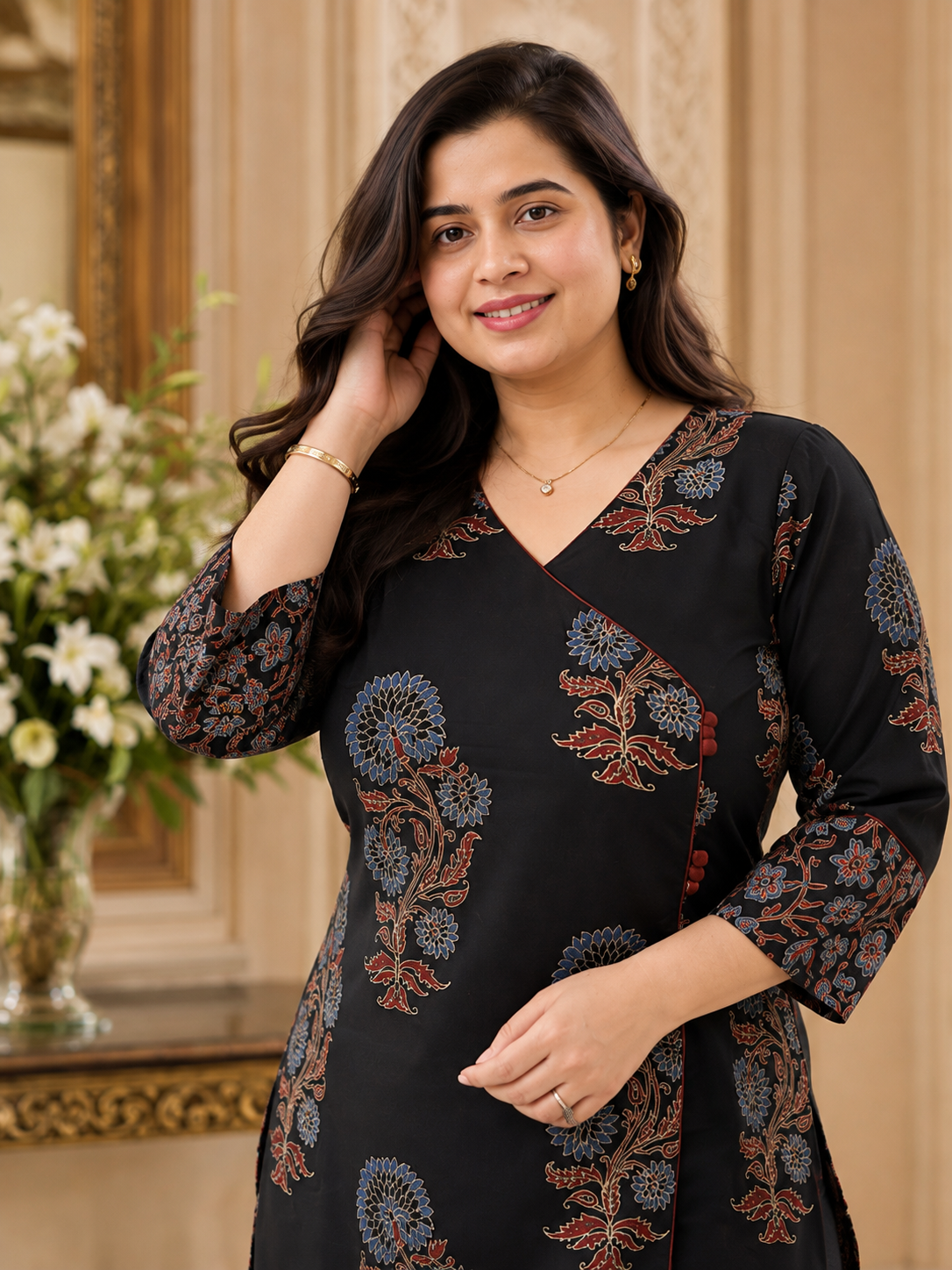 Ruhani Cotton kurta set for women black