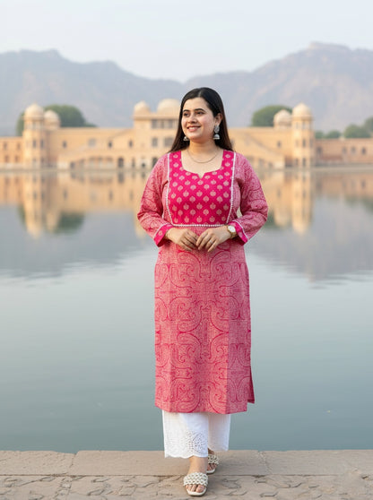 Airy Cotton kalamkari kurti for women rani