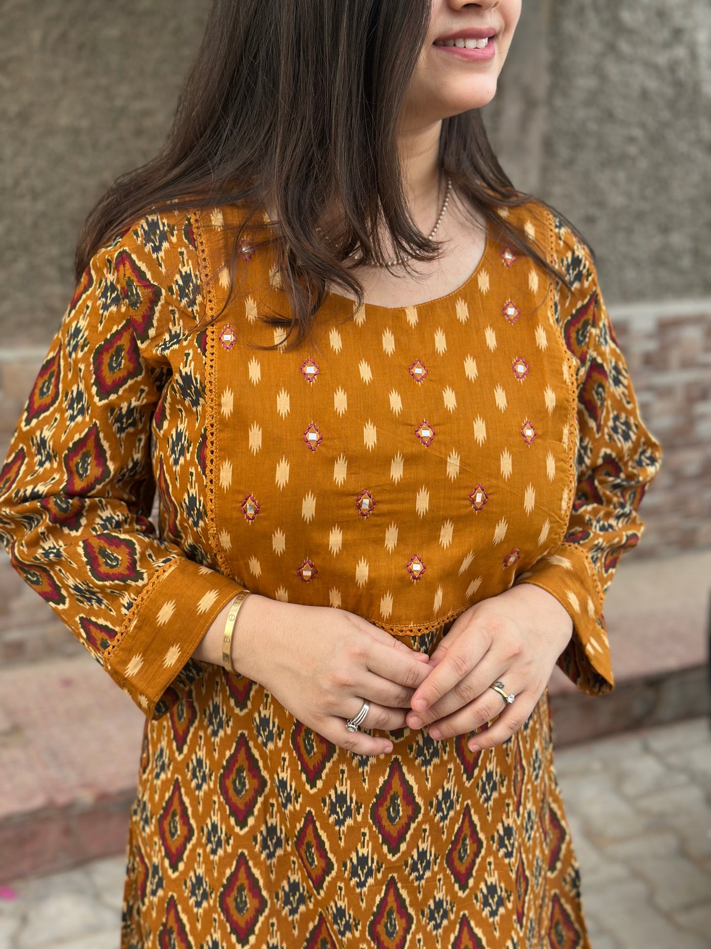 Breathable & Stylish Ikkat Cotton Kurti