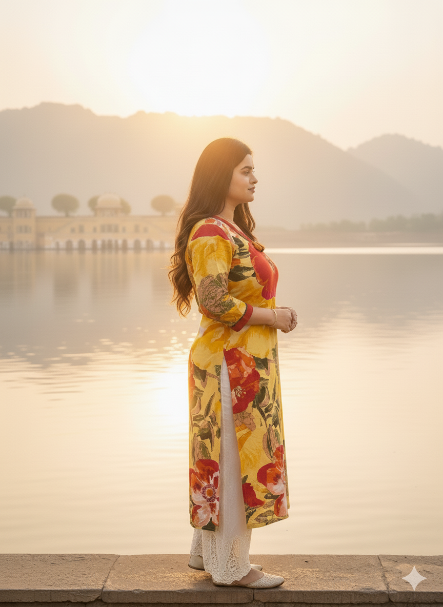 Breathable & Stylish Floral cotton kurti