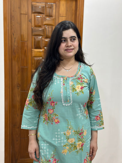 Gulmohar Cotton kurti for women floral