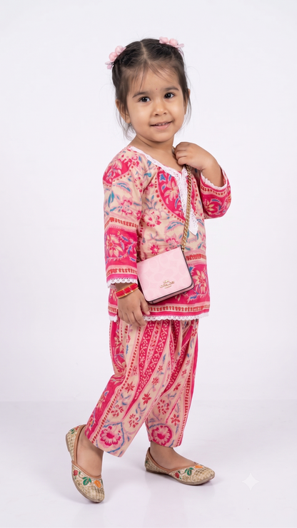 Gulzar farshi salwar suit pink kids wear