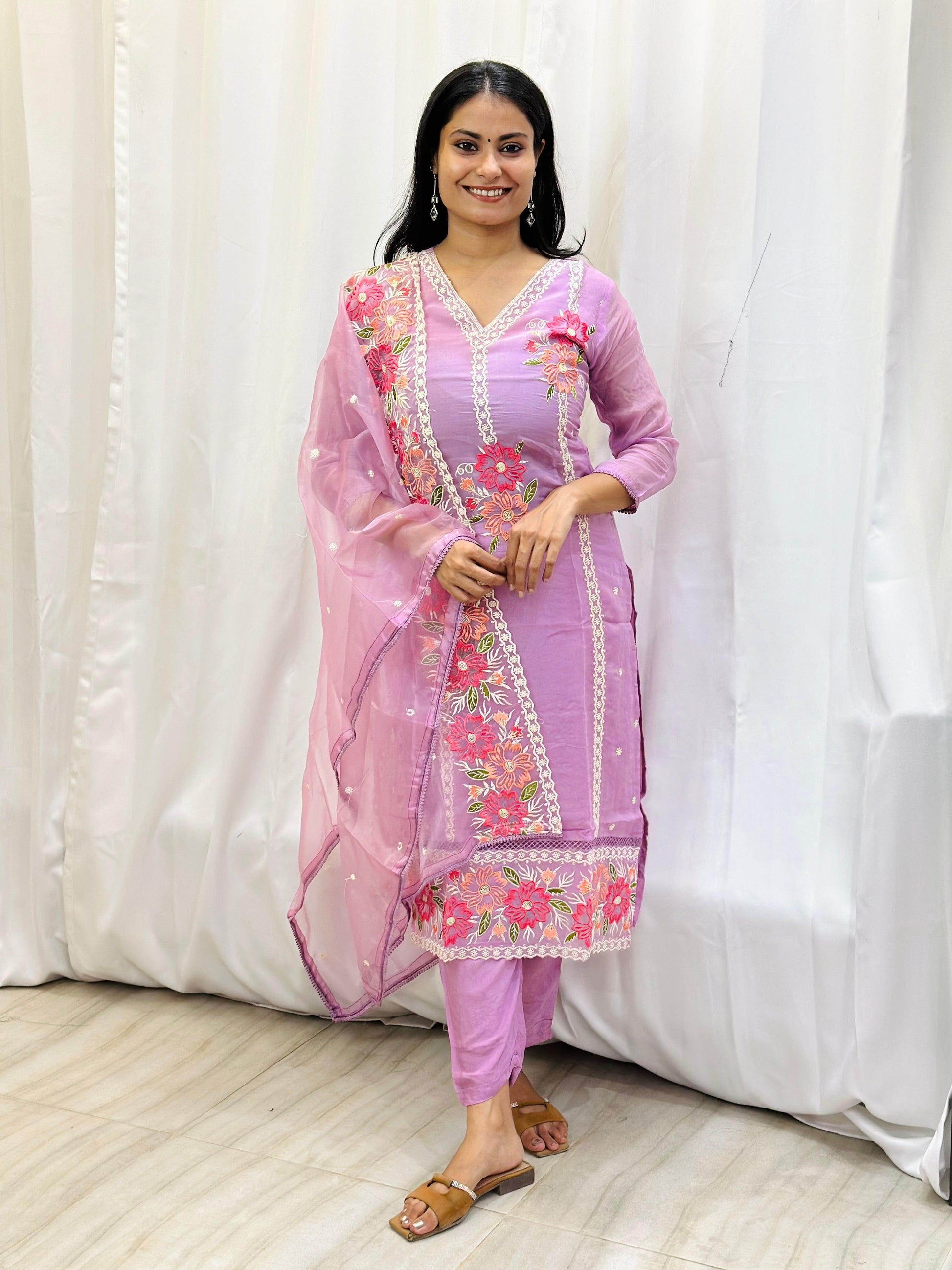 Organza Suit Set For Women - Vijay Laxmi