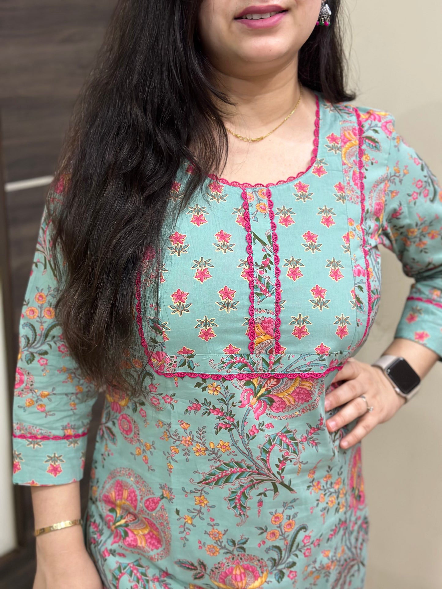 Noor cotton Kurta & Pant Yellow Sky