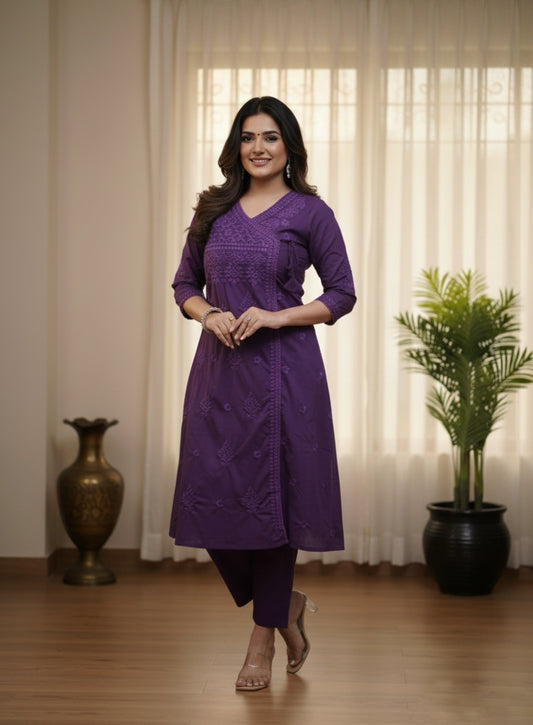 Cotton Chikankari kurta Set