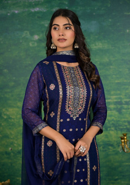 Banarasi Silk Suit Set for Women - Vijay Laxmi