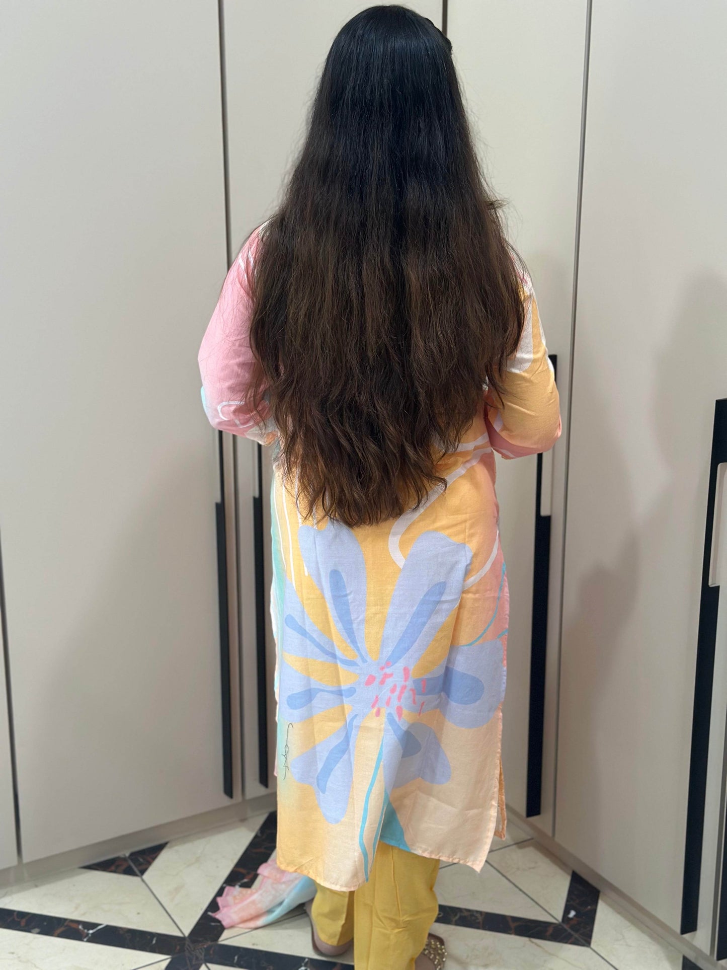 Cotton Chiffli kurta Set with dupatta - Vijay Laxmi