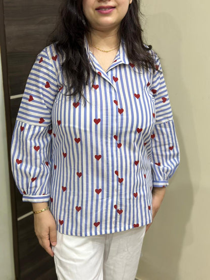 Pure cotton strips shirt