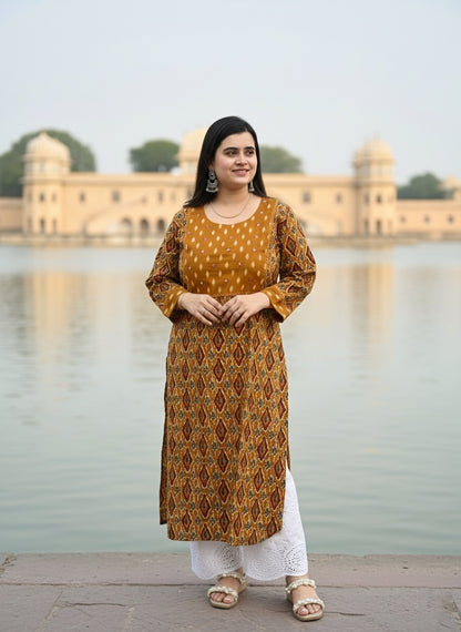 Breathable & Stylish Ikkat Cotton Kurti