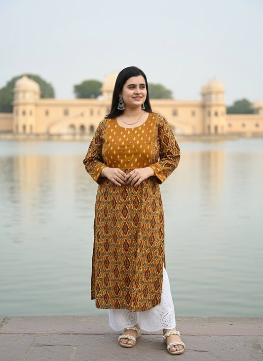 Breathable & Stylish Ikkat Cotton Kurti