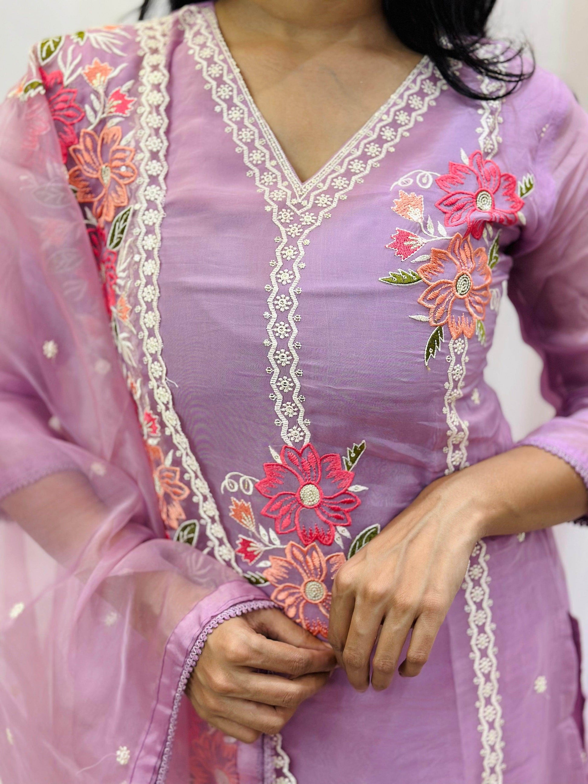 Organza Suit Set For Women - Vijay Laxmi