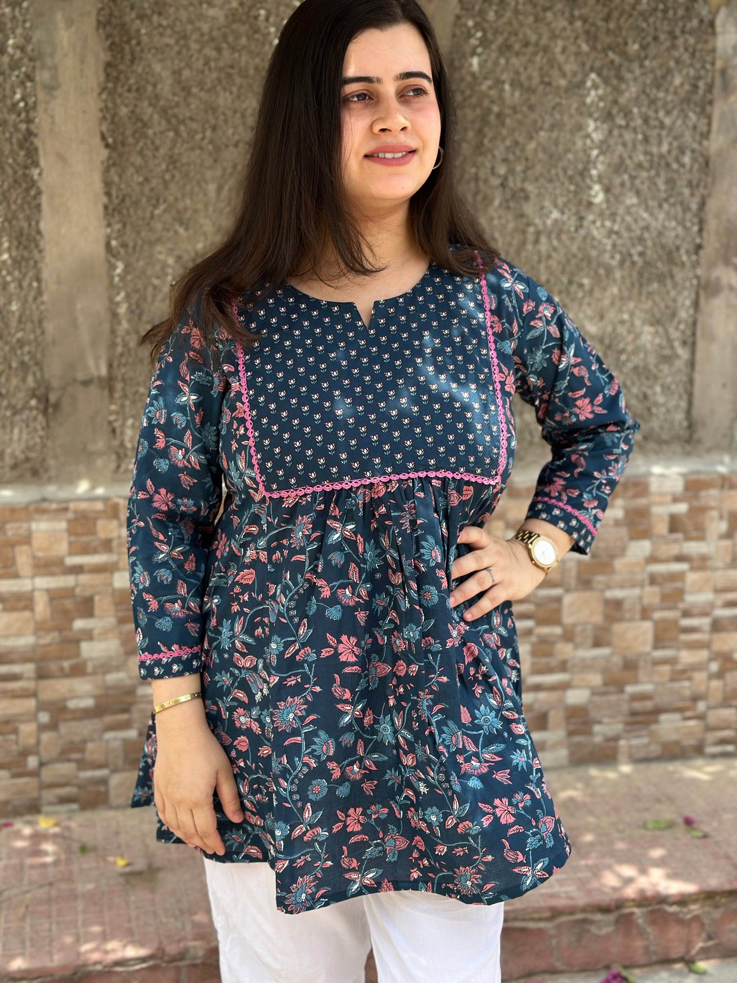 Short Cotton tunics for women - Vijay Laxmi